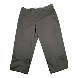 LL Bean Natural Fit Mens 40x32 Olive Green Chino Pants Cotton Twill 212332